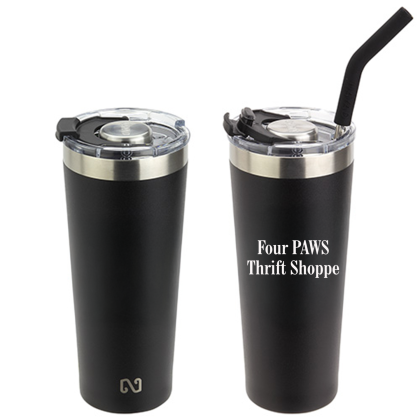 Custom NAYAD Trouper 22 oz Stainless Double-wall Tumbler with Straw - Black Custom NAYAD Trouper 22 oz Stainless Double-wall Tumbler with Straw - Black