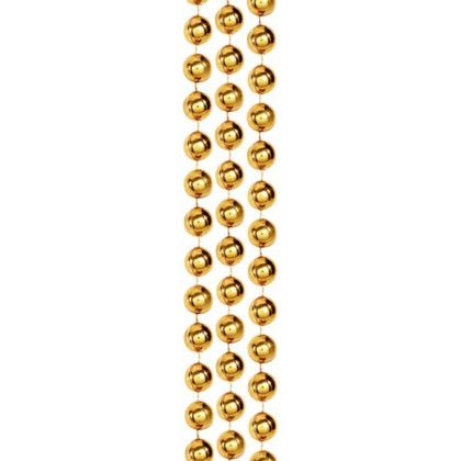 Custom Blank Metallic Gold Mardi Gras Beads - Metallic Gold Front View 
