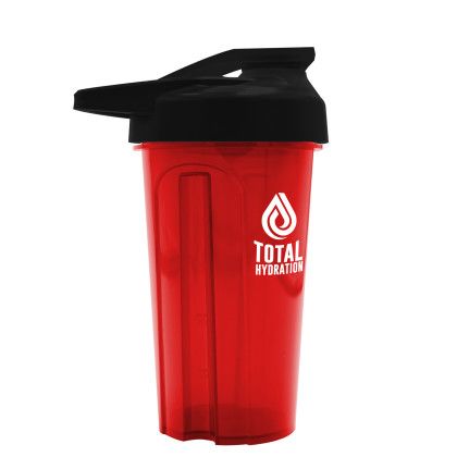 Custom Evo Shaker Tumbler with Drink-Thru Lid and Mixing Ball - 20 oz. - Translucent Red