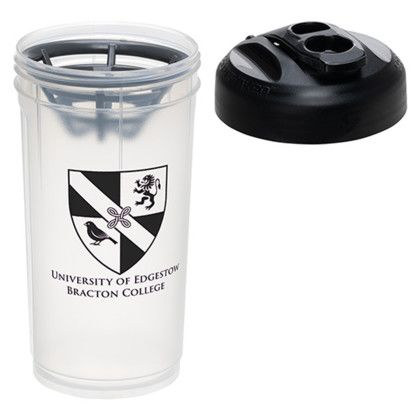 Custom Moto 24 oz Shaker Bottle - Black Open View 