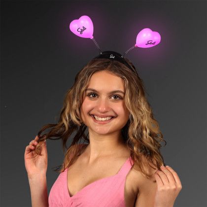 Custom Light Up Love Hearts Head Boppers - Lifestyle View Custom Light Up Love Hearts Head Boppers - Lifestyle View