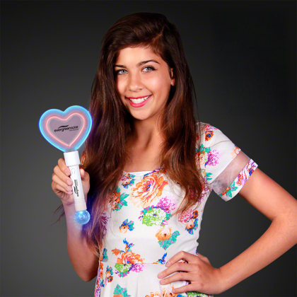 Custom Flashing Rave Party Heart Wand - Lifestyle View 