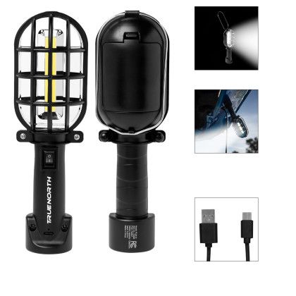 Custom Rechargeable COB Work Light With Magnet - Black In Use 