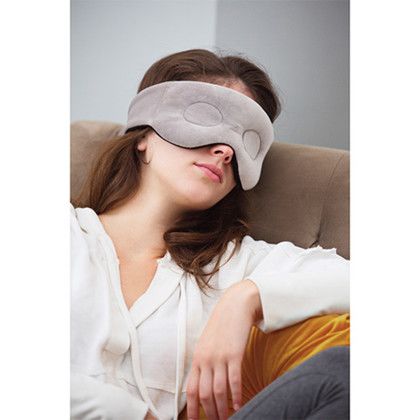 Custom BeWell Flaxseed Heat Therapy 3D Eye Mask - Gray Lifestyle View 