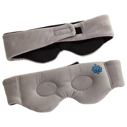 Custom BeWell Flaxseed Heat Therapy 3D Eye Mask - Gray Front and Back View 