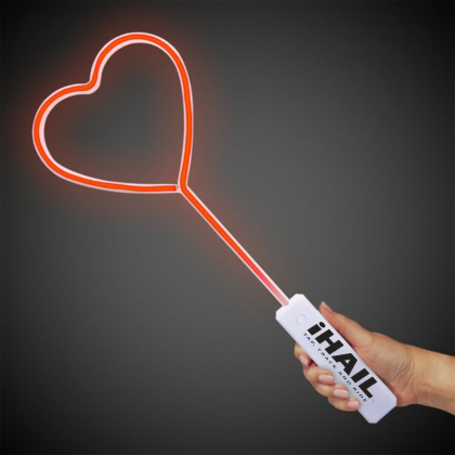 Custom Red Heart Neon Wand - Lifestyle View 