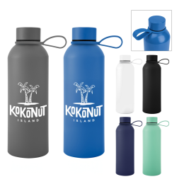 Custom 25 oz. Blaire Recycled Aluminum Bottle With Silicone Easy Carry Strap - All Colors 