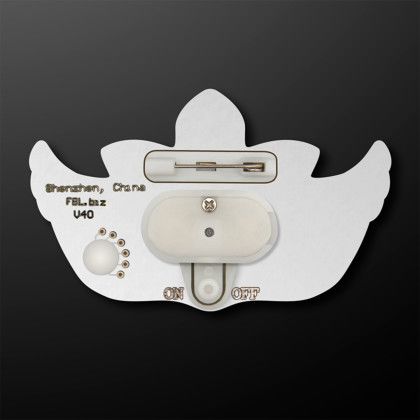 Custom Blank LED Mardi Gras Mask Blinky Pins - Multicolor Back View 