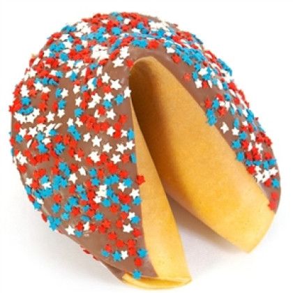Giant Sized Fortune Cookie - Red, White & Blue