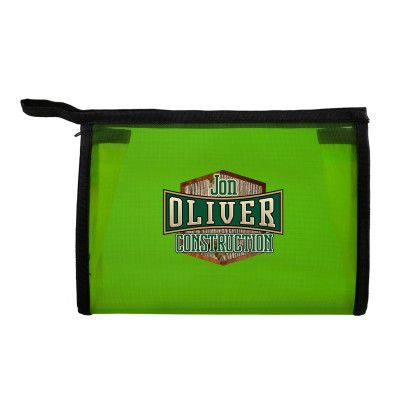 Custom Recycled Mesh Toiletry Bag - Green Custom Recycled Mesh Toiletry Bag - Green