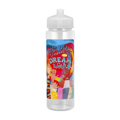 Custom Sporty 24 oz. Full Color Grip Bottle - Clear 