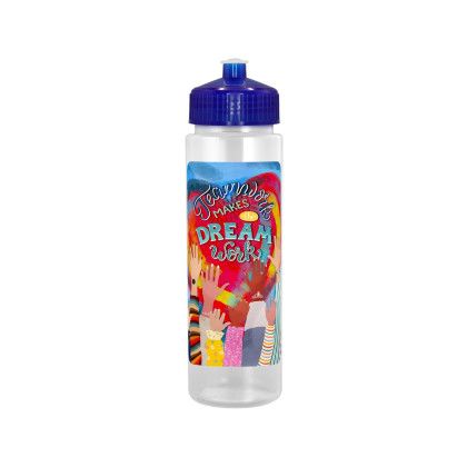 Custom Sporty 24 oz. Full Color Grip Bottle - Blue 