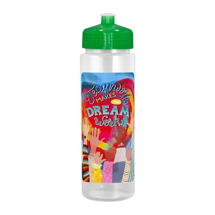 Custom Sporty 24 oz. Full Color Grip Bottle - Green