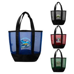 Custom Mini Recycled Mesh Beach Bag - All Colors 