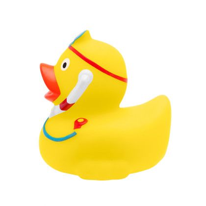 Custom Healthcare Doctor Rubber Duck - Yellow Side View Custom Healthcare Doctor Rubber Duck - Yellow Side View