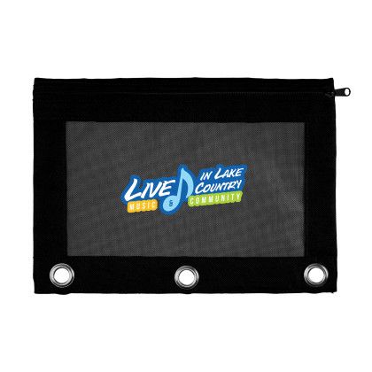 Custom Recycled Mesh Binder Pouch - Black 