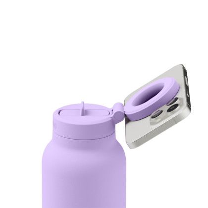 Custom Ringo Pro Water Bottle with Magnetic Booster Ring 24 oz. - Lilac Open View 