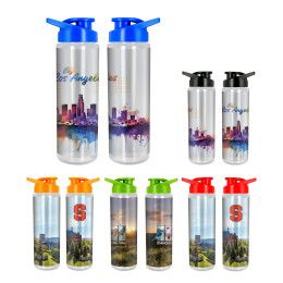 Custom Lumina Full Color 24 oz Bottle with Easy Pour Lid - All Colors 