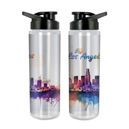 Custom Lumina Full Color 24 oz Bottle with Easy Pour Lid - Black