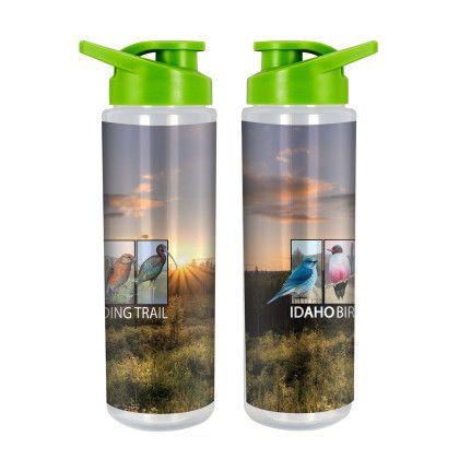 Custom Lumina Full Color 24 oz Bottle with Easy Pour Lid - Green 