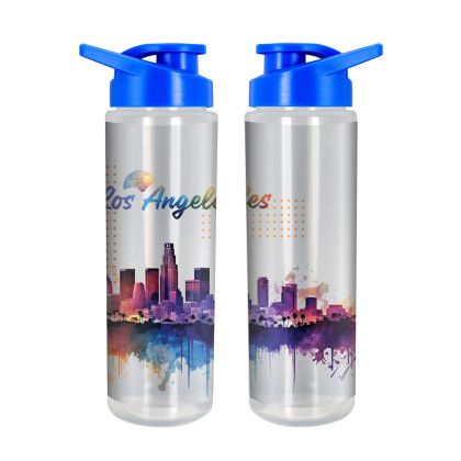 Custom Lumina Full Color 24 oz Bottle with Easy Pour Lid - Blue 
