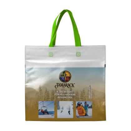 Custom Full Color Laminated Bag - Lime Green Custom Full Color Laminated Bag - Lime Green