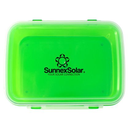Custom Clip Top Lunch Container - Green Custom Clip Top Lunch Container - Green