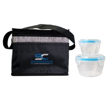 Custom Nested Black Graph Lunch Set - Blue 