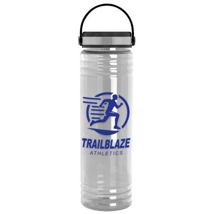 Custom Slim Fit Bottle with Grip Lid - 24 oz. - Screen Print - Clear 