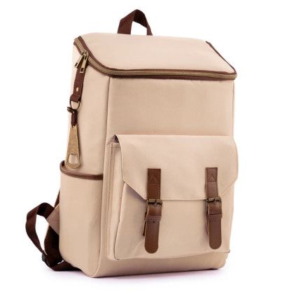 Custom Recycled Chilli Cooler Backpack - Sand Side View Custom Recycled Chilli Cooler Backpack - Sand Side View