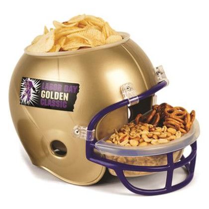 Custom Football Snack Helmet - Gold with Purple