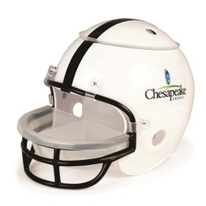 Custom Football Snack Helmet - White with Black