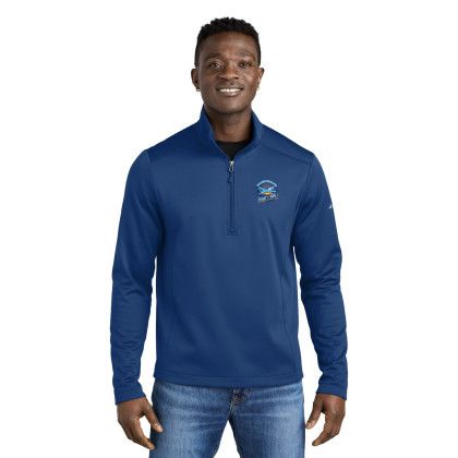Custom Eddie Bauer Smooth Mid Layer Fleece 1/2-Zip - Cobalt Blue