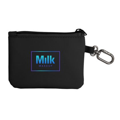 Custom Benton Rectangle Recycled PU Zip Pouch - Black