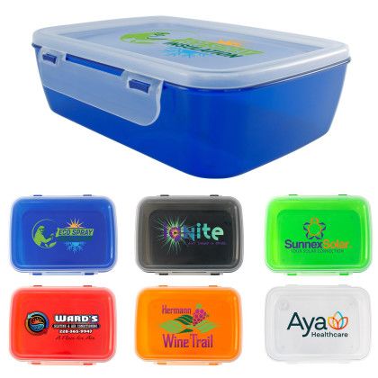 Custom Full Color Clip Top Lunch Container - All Colors