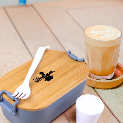 Custom Bamboo Lunch Box - Lifestyle View 
