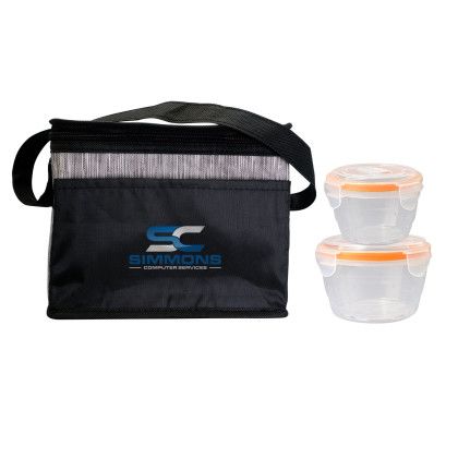 Custom Nested Black Graph Lunch Set - Orange 