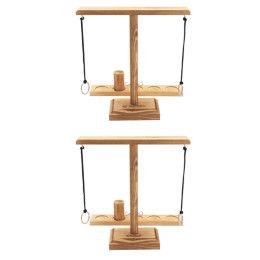 Custom Engraved Hoopsy Tabletop Ring Toss Game - Natural