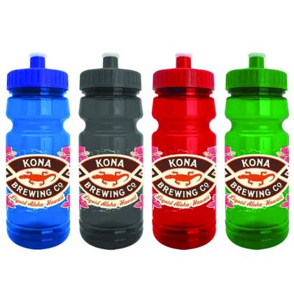 Custom Cycle 24 oz Recycled Transparent Bike Bottle w/Push-Pull Lid - All color