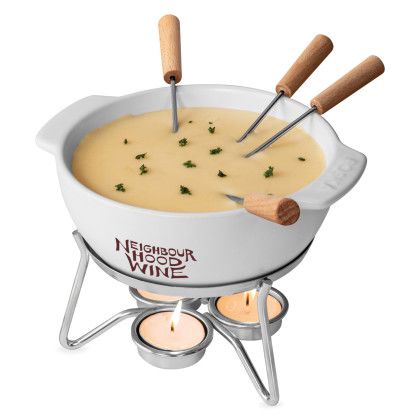 Custom Boska Cheese Fondue Set Party - White