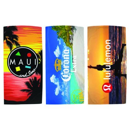 Custom Color Fusion Standard Beach Towel - White