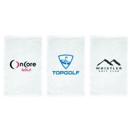 Custom Turkish Signature Midweight White Golf Towel  - White