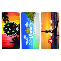 Custom Color Fusion Standard Beach Towel - White