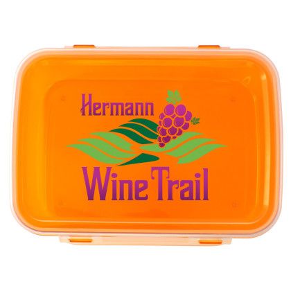 Custom Full Color Clip Top Lunch Container - Orange 