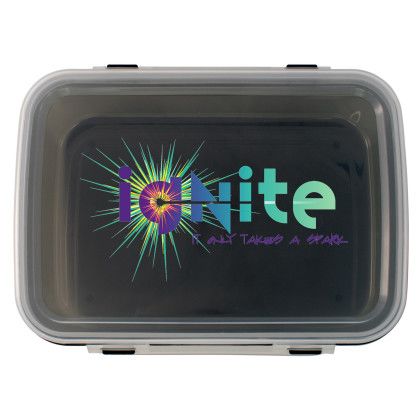 Custom Full Color Clip Top Lunch Container - Smoke 