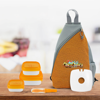 Custom Speck Sling Chilled Lunch Bag Set - Orange Lifestyle View 