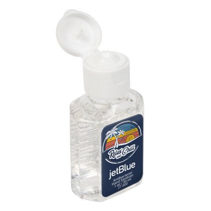 Custom Hand Sanitizer 1 oz Square Bottle - Open Cap View 