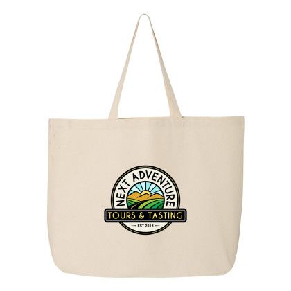 Custom Q-Tees 25L Jumbo Tote - Natural Custom Q-Tees 25L Jumbo Tote - Natural