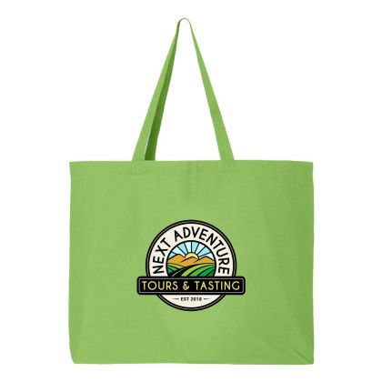 Custom Q-Tees 25L Jumbo Tote - Lime Custom Q-Tees 25L Jumbo Tote - Lime