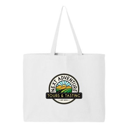 Custom Q-Tees 25L Jumbo Tote - White Custom Q-Tees 25L Jumbo Tote - White